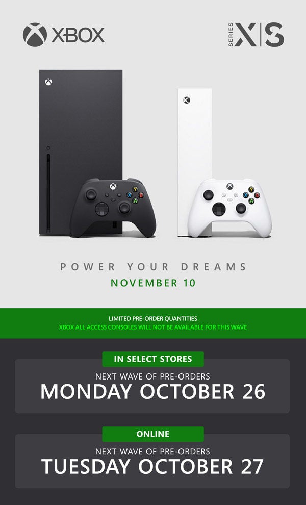 next wave of xbox series x pre orders