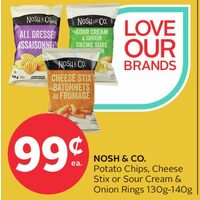 Nosh & Co. Potato Chips, Cheese Stix Or Sour Cream & Onion Rings