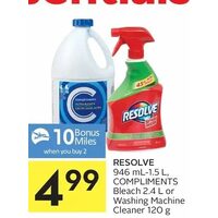 Resolve, Compliments Bleach Or Washing Machine Cleaner 