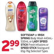Softsoap or Irish Spring Body Wash - $2.99