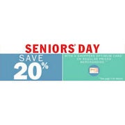 20% Off Your Purchase - Seniors Discount                 
