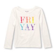 Girls Long Sleeve Embellished Graphic Top - $9.20 ($15.75 Off)