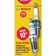 Bosch Platinum or Double Platinum Spark Plugs 2-Pk - From $9.89 (10% off)