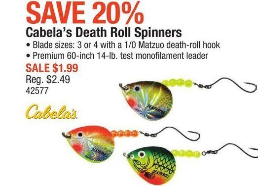 Cabelas: Cabela's Death Roll Spinners 