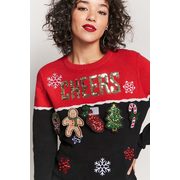 Sequin Cheers Holiday Sweater - $23.73 ($10.17 Off)