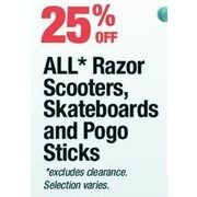 All Razor Scooters, Skateboards, and Pogo STickst - 25% off
