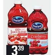 Ocean Spray 100% Juice Blend or Cocktail - $3.39