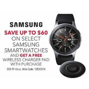 Select Samsung Smartwatches w/ Free Wireless Charge Pad - Up to $60.00 off