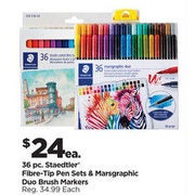 Staedtler Fibre-Tip Pen Sets & Marsgraphic Duo Brush Markers - $24.00