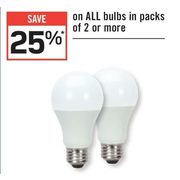 All Bulbs In Packs Of 2 Or  More - 25% off