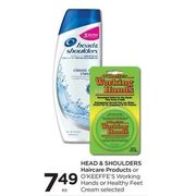 Head & Shoulders Haircare Products Or O'keeffe's Working Hands Or Healthy Feet Cream  - $7.49