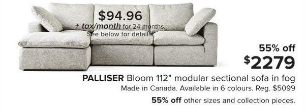 Palliser Bloom 112 Modular Sectional, Palliser Bloom Sofa Reviews