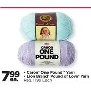 Caron One Pound Yarn, Lion Brand Pound Of Love Yarn - $7.99