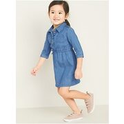 Chambray Cinched-waist Shirt Dress For Toddler Girls - $17.40 ($7.59 Off)