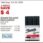 Sharpie Fine Point Black Markers - $13.99 ($4.00 off)
