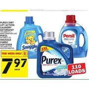 Purex Dirt Lift Action Laundry Detergent, Persil, Snuggle Fabric Softener - $7.97