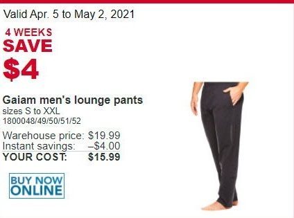 Costco: Gaiam Men's Lounge Pants 