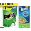 Bounty Paper Towels, Dawn Dish Soap or Ziploc Food Storage Bags - $4.99