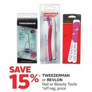 Tweezerman Or Revlon Nail Or Beauty Tools  - 15% off