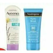 Aveeno Sensitive Skin, Neutrogena Hydro Boost or Sheer Zinc Sun Care Products - $13.99