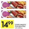 Compliments Pork Back Ribs - $14.99