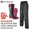 Outbond Boots Or Pants - $27.49-$29.39 (Up to 50% off)