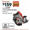 Craftsman 7-1/4" Circular Saw - $159.00 ($30.00 off)