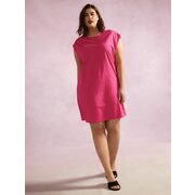 Straight Knee-length Solid Muscle Tee Dress - Addition Elle - $24.00 ($35.99 Off)
