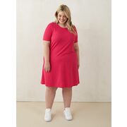 Short-sleeve A-line Dress With Scoop Neckline - $22.00 ($32.99 Off)