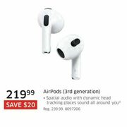 Airpods (3rd Generation) - $219.99 ($20.00 off)